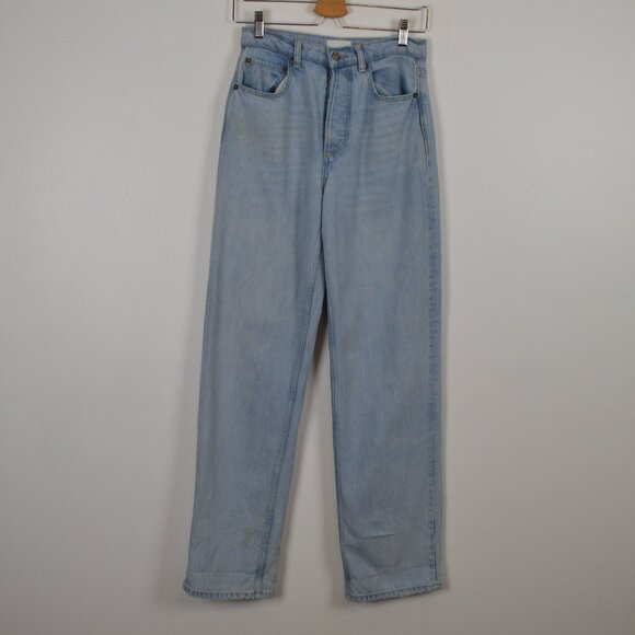 Boyish The Ziggy High Rise Button Fly Straight Leg Womens 24 Relaxed Blue Jeans - Picture 1 of 10